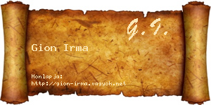 Gion Irma névjegykártya